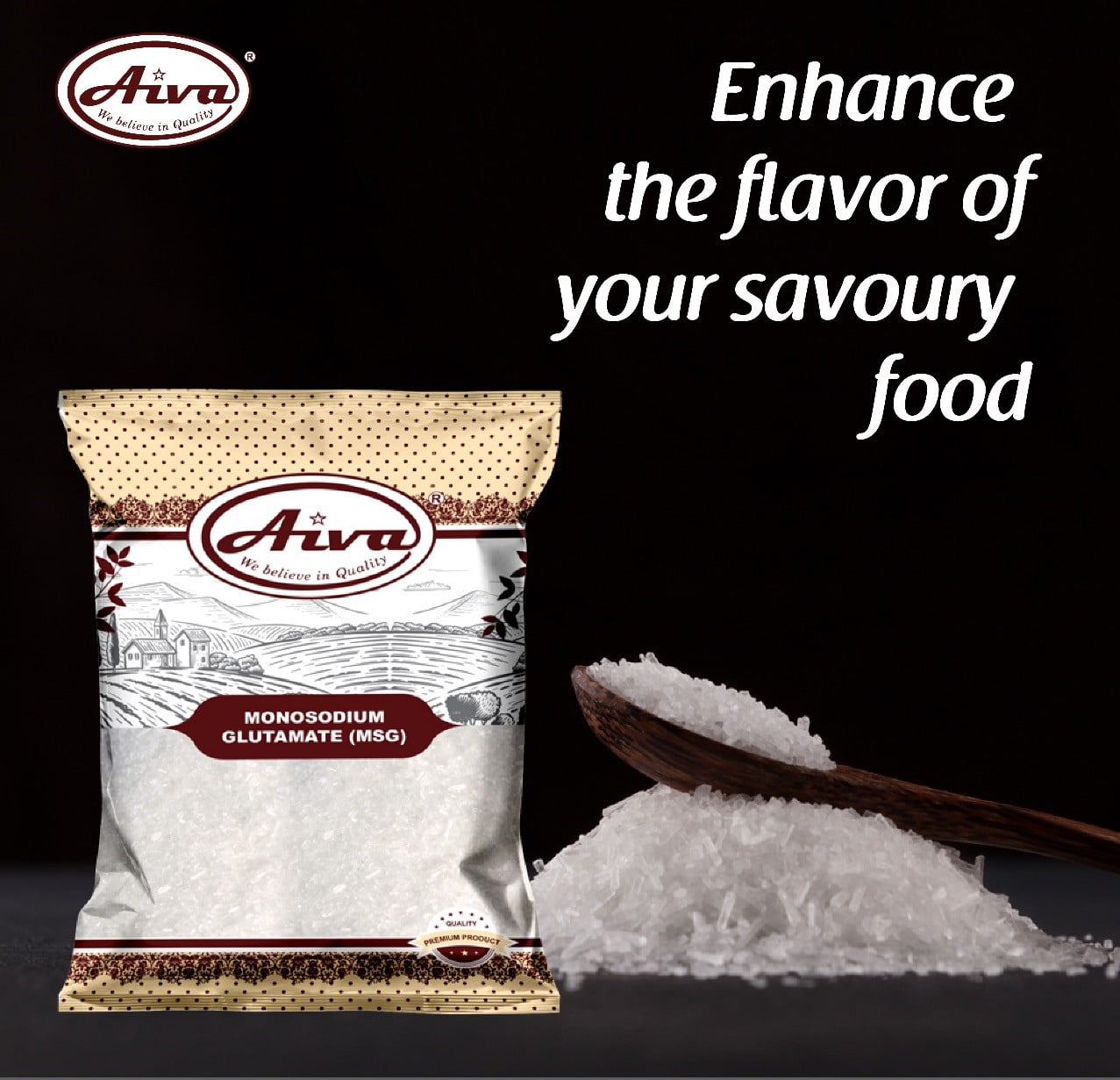 AIVA Monosodium Glutamate (MSG) Fine Powder 1 KG (Pack of 10) | Fine Powder, Food Grade Flavor Enhancer Umami Seasoning, Ideal For for Cooking, Soups, Chinese Dishes & Flavor Boosting