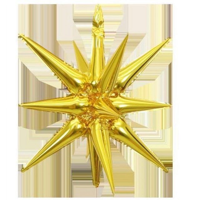 Globo de película de aluminio con forma de estrella explosiva de 22 pulgadas y 27 pulgadas para decoración de fiesta de cumpleaños, arreglo de adorno de estrella