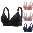 thumbnail image 1 of Cameland 4PC Woman's Embroidered Glossy Bras No Rims Push Up Underwear Set Comfortable Breathable Bra, 1 of 8