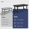 thumbnail image 5 of SERWALL Outdoor Dining Table, 67" Rectangle HDPE Dining Table with Umbrella Hole, Black, 5 of 9