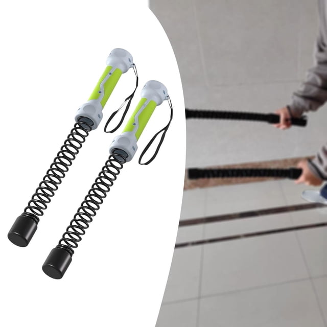 DYNWAVECA 2 Pieces Ropeless Battle Ropes Spring Sticks for Training Sports Working Out green