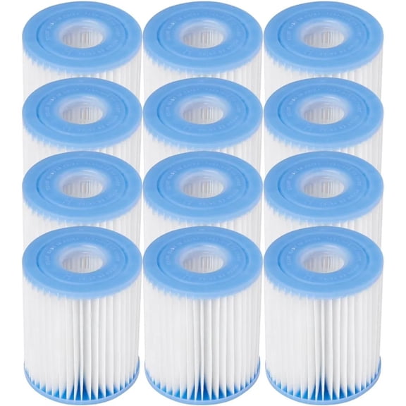 Intex Pool Cartridge Filter 29007E Filter H for New 2015 Pools - Pack of Twelve