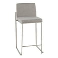 thumbnail image 4 of Fuji High Back Counter Stools for Kitchen Counter, Counter Height Chairs, Bar Stools Set of 3 with Backs, Counter Stools Set of 3, Bar Stools Set of 3 Counter Height (Grey Fabric), 4 of 6