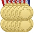 thumbnail image 1 of Unique Bargains Blank Award Medals, 10 Pack Gold Award Medals with Ribbon, Design Your Medals Kit, 1 of 7