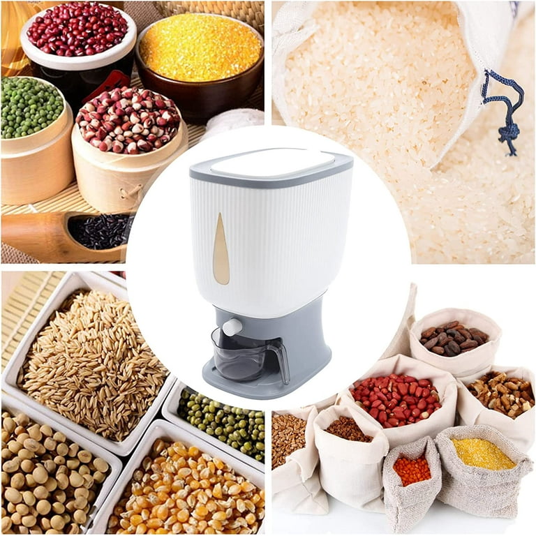 Cereal Dispenser 10kg Capacity Rice Bucket Pantry Organization for Kitchen