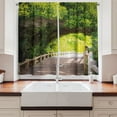 thumbnail image 2 of Ambesonne Forest Kitchen Curtains, Nature Boardwalk Archway, 55"x39", Beige Green Brown, 2 of 3