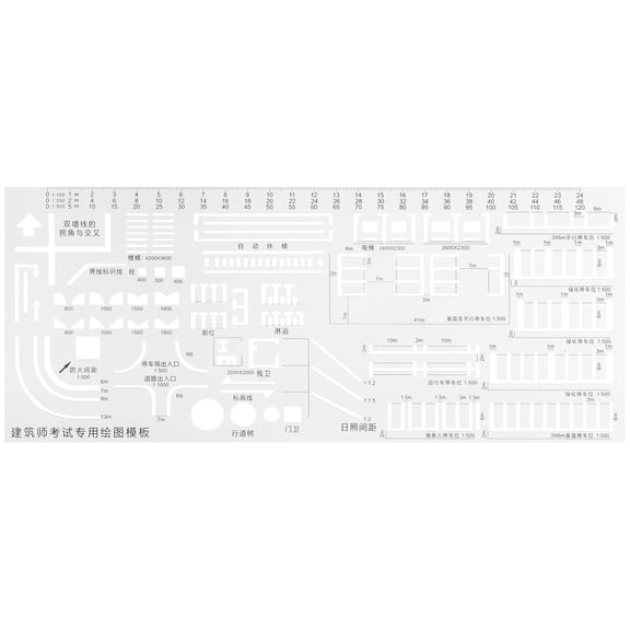 Architect Scale Ruler Drawing Stencil Geometric Drawing Tool Geometry Template