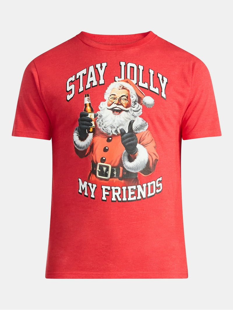 Christmas Men's and Big Men's Stay Jolly Graphic Tee from Holiday