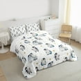 thumbnail image 3 of Manfei Cartoon Penguin Child Bedding Comforter Set, Gold Stars Print Twin Comforter Sets, Kawaii Antarctic Animal Reversible Bedding Set, Super Cozy Room Decor, 2pcs, 3 of 8