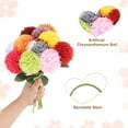 thumbnail image 3 of Uxcell 12pcs Artificial Chrysanthemum Ball Flower Faux Chrysanthemum Flowers Bouquet Silk Fake Mum Flower for Home Garden Wedding Party Decoration, Gold Tone, 3 of 7