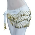 thumbnail image 2 of Clearance Belt Chiffon Belly Dance Hip Scarf Wrap Belt Tribal Sash Skirt Silver 128 Coins, 2 of 2