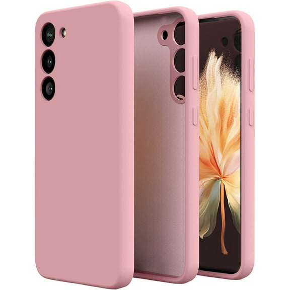 Designed for Samsung Galaxy S23 5G Case,Slim Liquid Silicone Rubber Shockproof Phone Cover Soft Anti-Scratch Microfiber Lining Protection Case for Samsung Galaxy S23 5G 2023 (Pink)