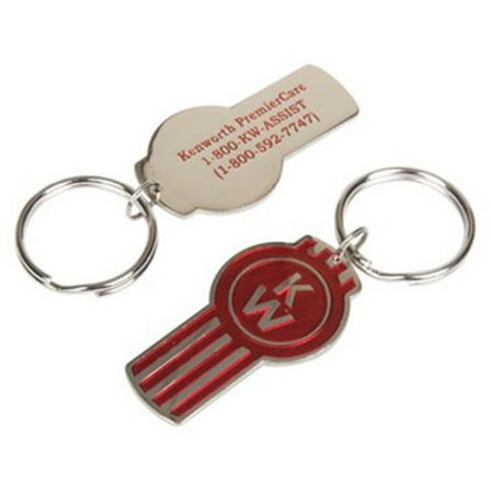 - Kenworth Red & Silver Pewter Key Tag Keychain
