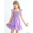 thumbnail image 5 of GYRATEDREAM Girls Dress Smocked Elastic Sundress Ruffle Sleeveless Dress Summer Beach Casual Dresses 6-13 Years, 5 of 9
