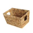 thumbnail image 2 of Straw Woven Storage Basket Portable Handle Fabrics Storage Case Hand Made Sundries Container (Size L), 2 of 6
