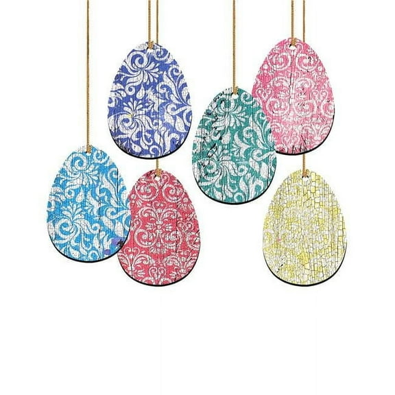 Designocracy 99712S6-M Easter Eggs of 6 Wooden Magnets