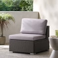 thumbnail image 2 of GDF Studio Sabrina Outdoor Grey Wicker Armless Sectional Sofa Seat, Set of 1, Silver, 2 of 8