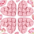 thumbnail image 1 of 4 moldes de silicona con forma de corazón en forma de corazón, moldes antiadherentes para dulces de chocolate, moldes para hornear (rosa) TUNC Sencillez, 1 of 5