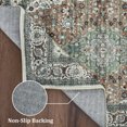 thumbnail image 4 of Hasoo Area Rug Vintage Tribal Carpet Anti-Slip Rug Washable Persian Carpet for Living Room Bedroom, Green/Brown, 3' x 5', 4 of 6