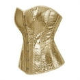 thumbnail image 2 of Corset Top for Women Plus Size Faux Leather Gothic Overbust Corset Top Gold Corset Size XS, 2 of 5