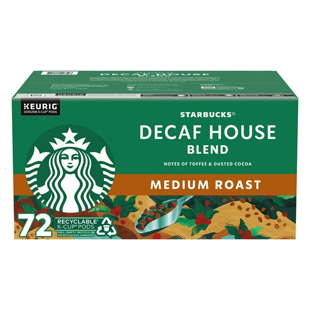 Starbucks Decaf House Blend Medium Roast K-Cup Coffee Pods, 72 ct.