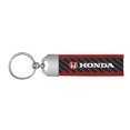 thumbnail image 2 of Honda Logo in Red Real Carbon Fiber Strap with Red Leather Stitching Edge Key Chain, 2 of 4
