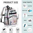 thumbnail image 3 of Vintage Style School Backpack Adjustable Padded Straps Chest Strap Water-Resistant Bookbag For Elementary Students, 3 of 6