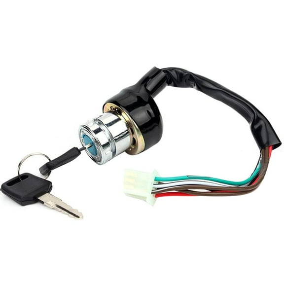 Removable Motorcycle 6 Wire Ignition Starter Off/On/On Positions Switch Lock With 2 Keys 9-way 2.8MM Motorbike Connector
