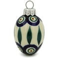 thumbnail image 2 of Polish Pottery Egg Ornament 3-inch Polmedia Peacock Leaves Theme Hand Painted in Boleslawiec, Poland + Certificate of Authenticity, 2 of 6