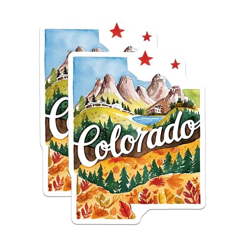 (2 Pack) Colorado Scenic Magnets - Mountain Landscape Art - Travel Souvenir - State Memorabilia - 5" On Longest Side - for Cars, Fridges, Toolboxes - Made in USA - MAG6275