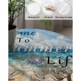 thumbnail image 5 of Watercolor Ocean Beach Starfish Shell Fitted Round Tablecloths Elastic Edged Table Covers 36"-44",Summer Life Quote Wood Waterproof Dining Room Kitchen Table Cloth for Holiday Party Tables Decor, 5 of 8