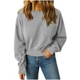 thumbnail image 4 of Horkkom Sweatshirt for Women Long Sleeve Solid Color Crewneck Sweatshirt Casual Pullover Cropped Sweatshirts, S-2XL, 4 of 7
