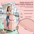 thumbnail image 5 of Plenkra 20 Inch Ride-On Luggage with Small Carry-On Suitcase, 6 Spinner Wheels & Retractable Handle, Hardshell Carry-On Suitcase for Smooth Rolling, Fun Scooter Suitcase for Travel, 5 of 8
