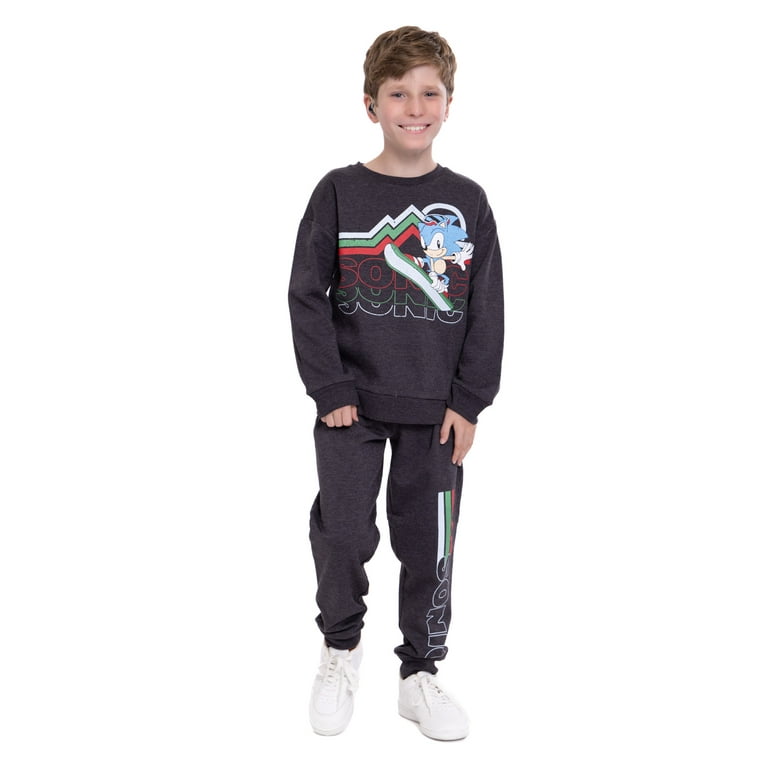 Sonic the Hedgehog Boys Holiday Fleece Sweatshirt and Joggers Pant 2 Piece Christmas Outfit Set Sizes 4 12 Walmart