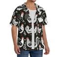 thumbnail image 2 of KLL Laying Hens And Roosters Print Men's Shirt Short Sleeve Button Down Summer Cuba Beach Shirts- XX-Large, 2 of 5