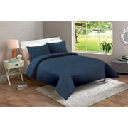 Better Homes & Gardens Solid Navy Ruffle Stripe Quilt, Standard Sham