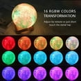 thumbnail image 2 of Moon lamp touch LED night light, 3D 15cm multicolor moon lamp color regulable con mando a distancia, USB recargable para decoración de dormitorio Xemadio LN-1936, 2 of 6