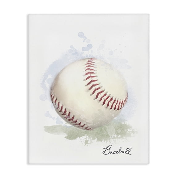 Stupell Industries Eclectic Soft Pastel Baseball Canvas Art, 16 x 20, by Matthew Piotrowicz