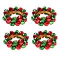 thumbnail image 1 of Getfitsoo Servilleteros Navideños, Juego de 4 Servilleteros de Acción de Gracias, Servilleteros con Campanas Verde y Roja para Decoración de Mesa Navideña, Bodas y Fiestas (Campanas de Navidad), 1 of 5