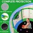 thumbnail image 3 of XMIKA Trampoline for Kids, 66'' Toddler Trampoline with Enclosure, Swing, Basketball Hoop, 5.5FT Indoor/Outdoor Trampoline with Adjustable Gymnastics Bars, Rings, Mini Trampoline for Boy and Girls, 3 of 9