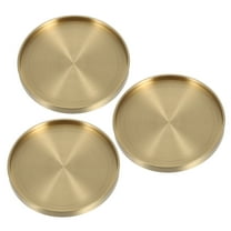 BESTOYARD 3Pcs Golden Brass Copper Coasters Decorative Drink Cup Mats for Home Table