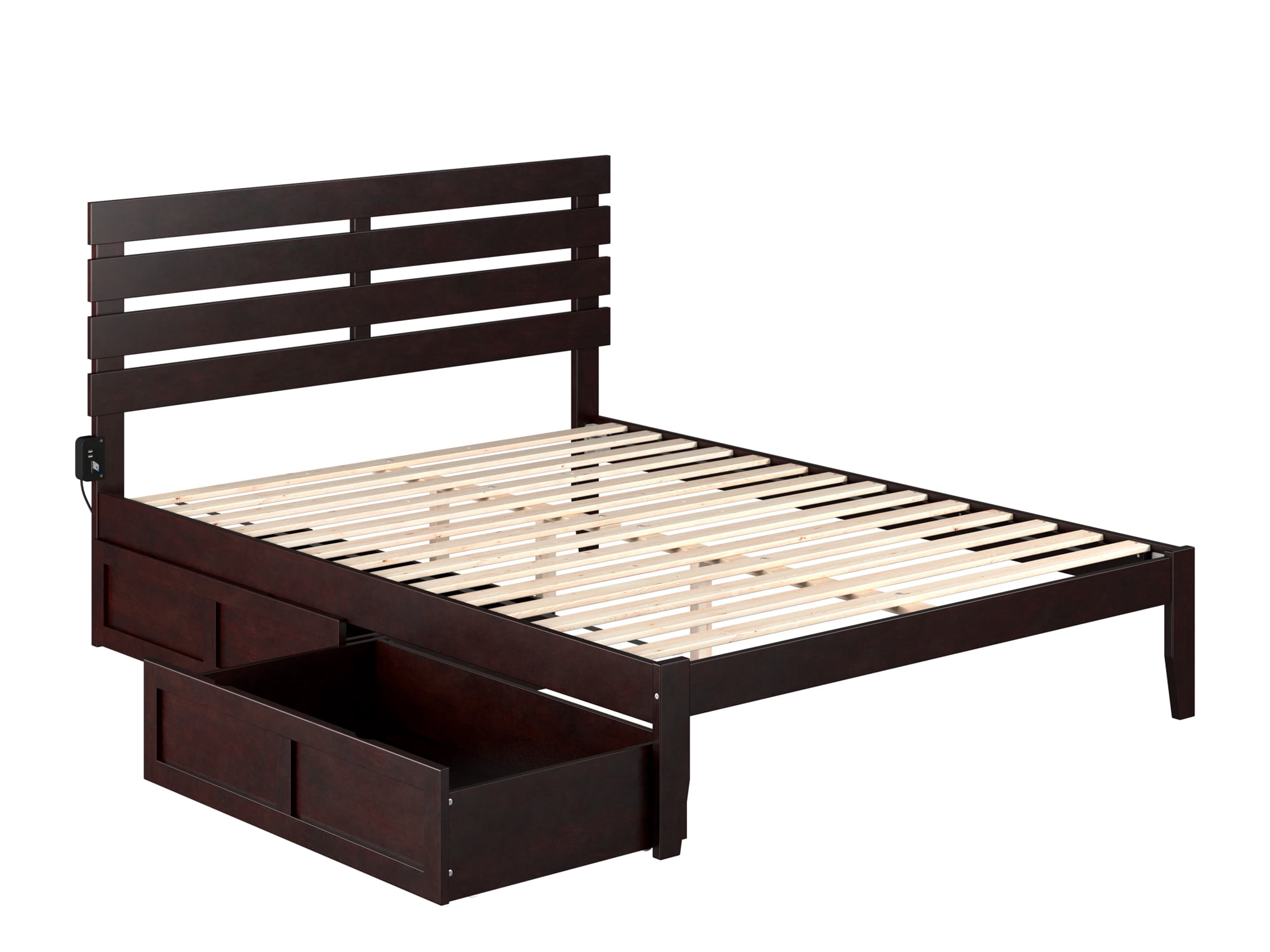 AFI Oxford 14" Queen Wood Platform Bed Frame with Set of 2 Storage Drawers, Espresso