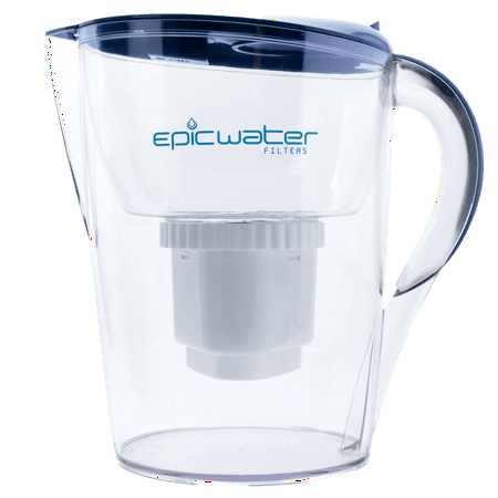 

pure water filter pitcher | navy blue | 3.5l | 100% bpa-free | removes fluoride lead chromium 6 pfos pfoa heavy metals microorganisms pesticides chemicals industrial pollutants & more