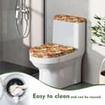 thumbnail image 4 of HELLHERO Pumpkin Green Maple Leaf Stylish Toilet Seat Cover Elastic Edge Polyester Fabric, Soft, Stretch 17"x21", 4 of 7