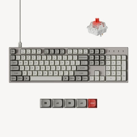Keychron C2 Pro 8K 100% Full Size QMK Wired Custom Mechanical Gaming Keyboard TKL, Keychron Super Linear Red Switch