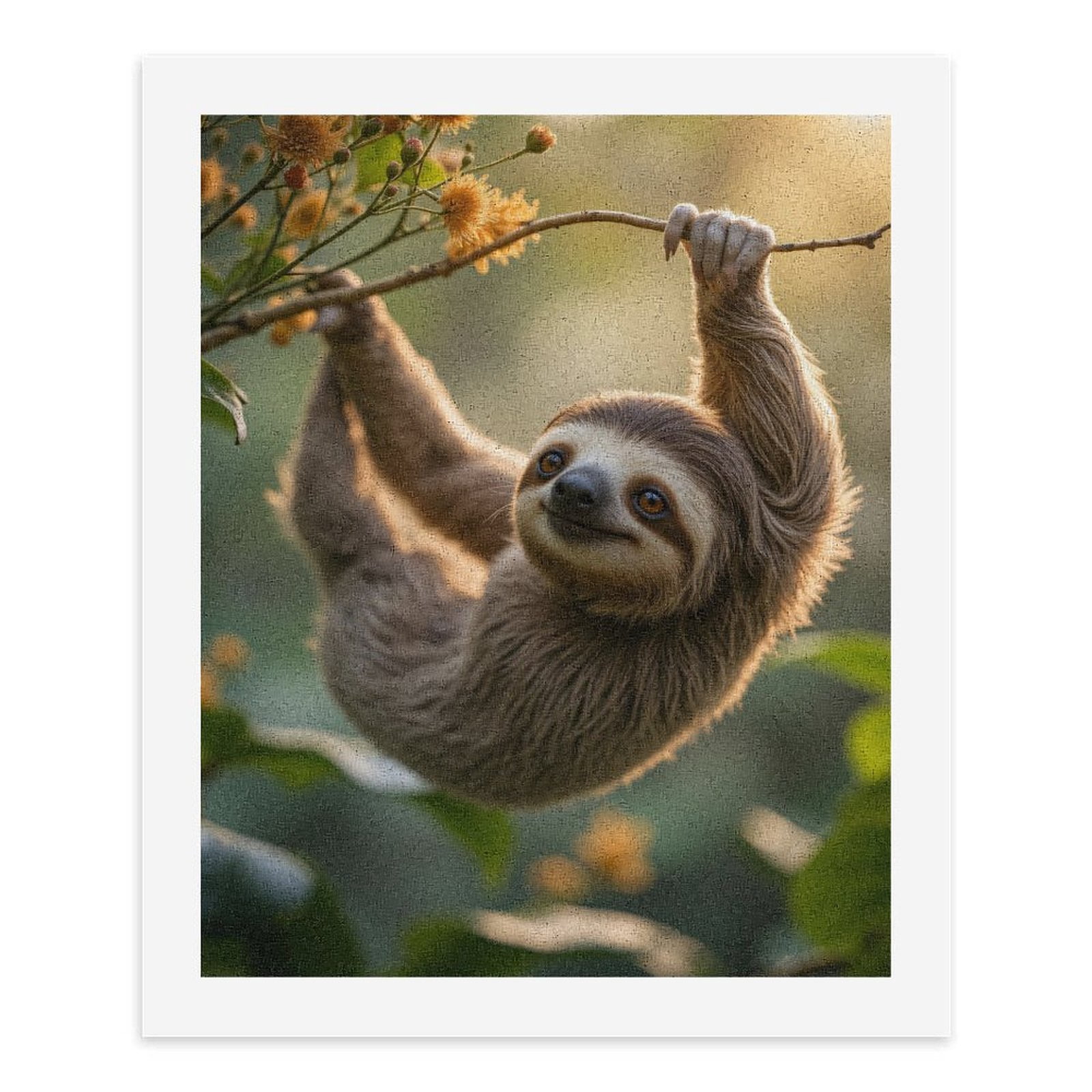 Paint by Numbers Kit for Adults, Hanging Sloth In Sunlit Tree Paint by Numbers, Easy Paint by Numbers Kit for Adults Beginner, DIY Adult Paint by Number Kits on Canvas, Home Decor