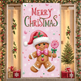 thumbnail image 5 of Pink Christmas Banner Snowman Pattern Winter Backdrop Gift Box Design Gold Stars Holiday Background for Christmas Party Home Decoration Winter Celebration, 5 of 9