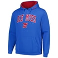 thumbnail image 2 of Men's Colosseum Powder Blue Ole Miss Rebels Arch & Logo 3.0 Pullover Hoodie, 2 of 3