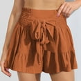 thumbnail image 2 of Sngxgn Women's High Waisted A-Line Wrap Skirt Mini Skirt(Red,L), 2 of 5