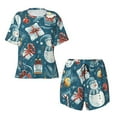 thumbnail image 2 of Lafuoo Christmas Snowman Gift Pattern Women's Round Neck Short Sleeve Pajamas Set, Button Pajamas Elastic Band Pajamas Home Wear-XX-Large, 2 of 4